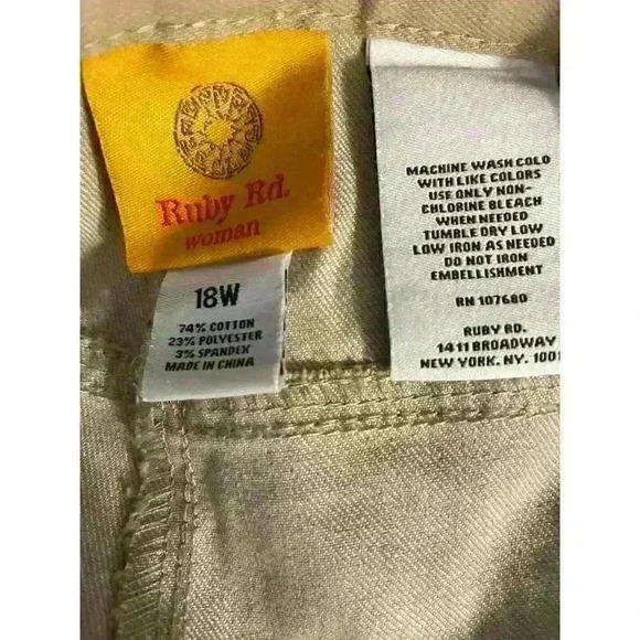 Ruby Red Womens 18w kaki Pants - Picture 10 of 11